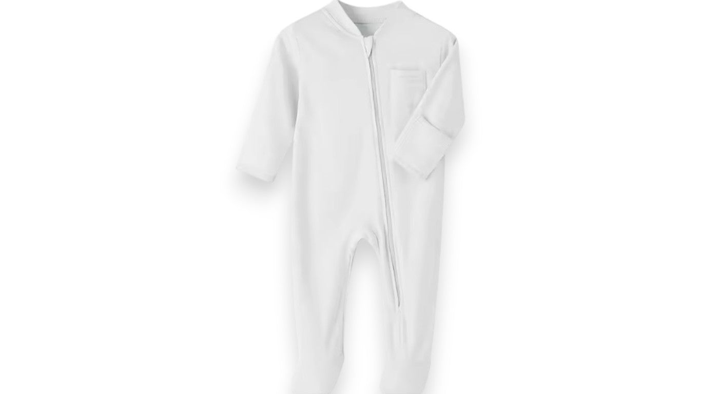 100% Baumwolle Neugeborenen Baby Overall – Einfarbiger Zipper Spielanzug mit Füßen für Jungen & Mädchen, Frühling Bodenkleidung in Verschiedenen Farben