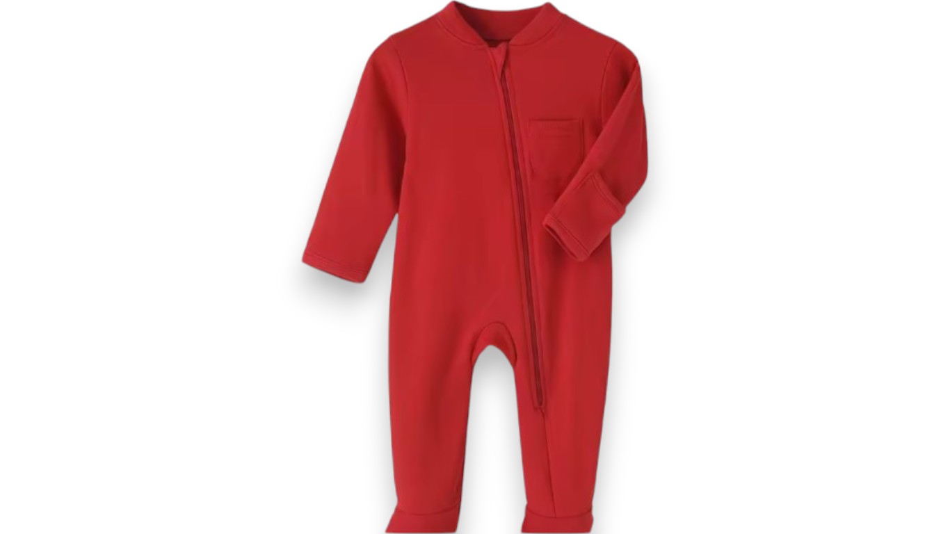 100% Baumwolle Neugeborenen Baby Overall – Einfarbiger Zipper Spielanzug mit Füßen für Jungen & Mädchen, Frühling Bodenkleidung in Verschiedenen Farben