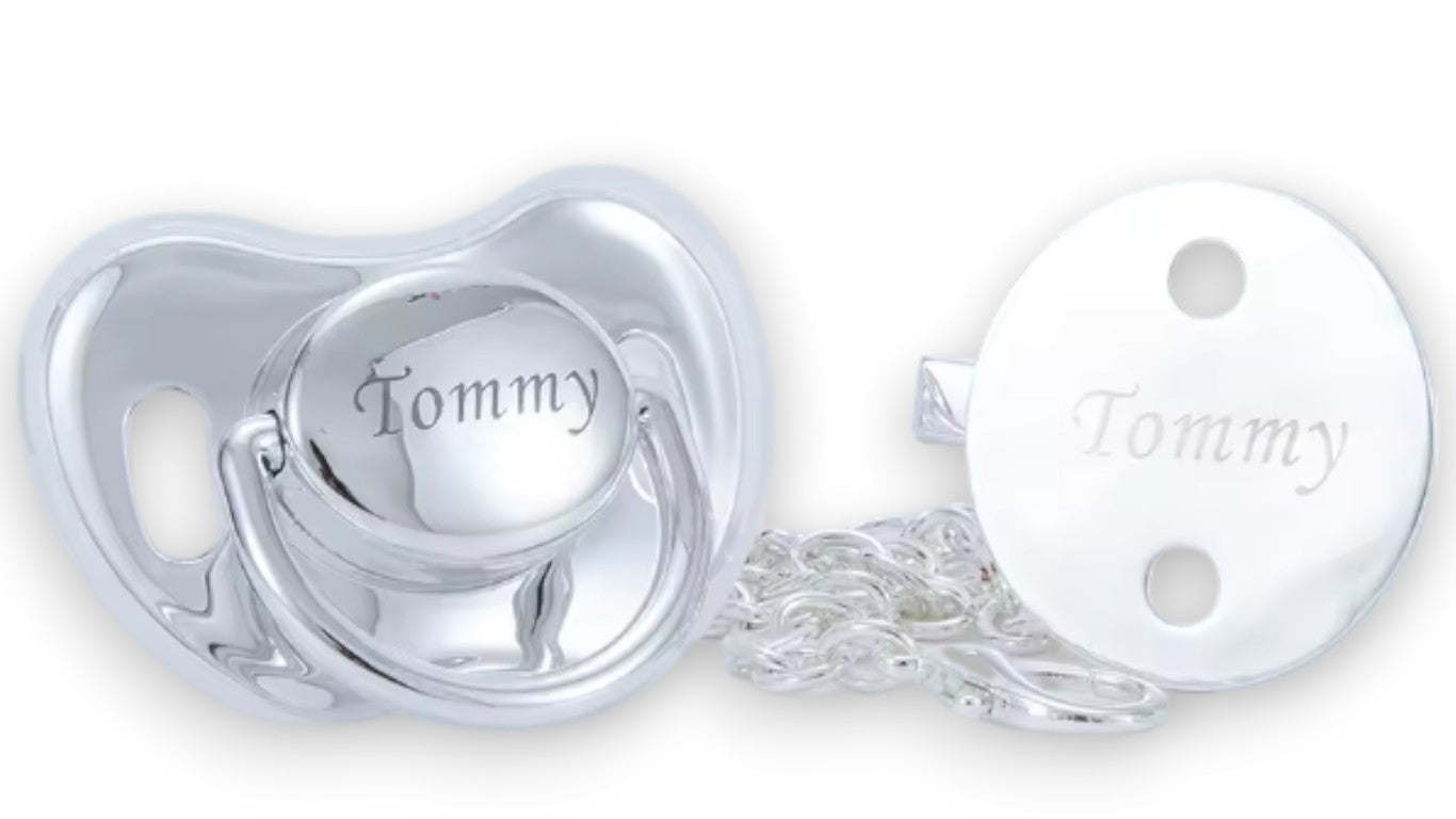 Personalisierter Bling Schnuller aus Rose Gold mit Schnuller-Clip – Glanz und Stil für Ihr Baby