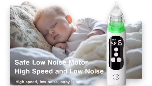 Baby Elektrischer Nasensauger – 6 Saugmodi, Silikon-Mundstück & Beruhigende Musik für Sanfte Nasenreinigung