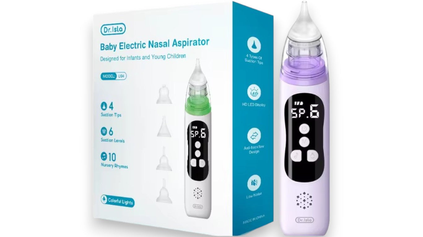 Baby Elektrischer Nasensauger – 6 Saugmodi, Silikon-Mundstück & Beruhigende Musik für Sanfte Nasenreinigung