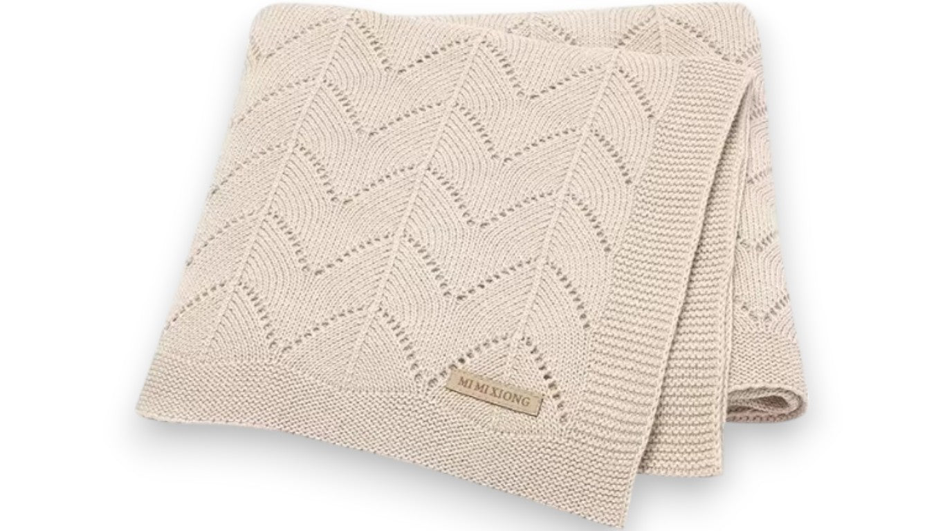 Superweiche Babydecke aus Baumwolle – Strickdecke für Neugeborene, 90 x 70 cm, für Jungen & Mädchen