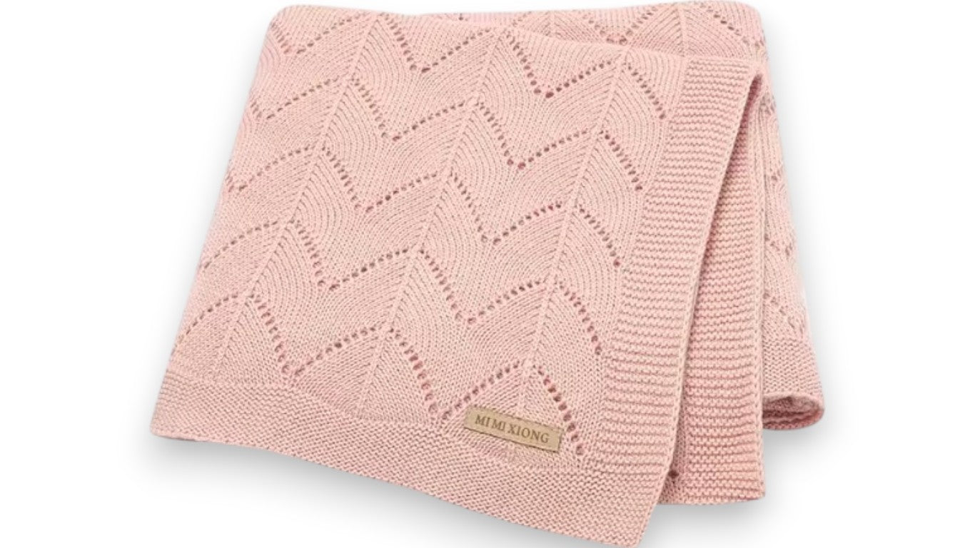 Superweiche Babydecke aus Baumwolle – Strickdecke für Neugeborene, 90 x 70 cm, für Jungen & Mädchen