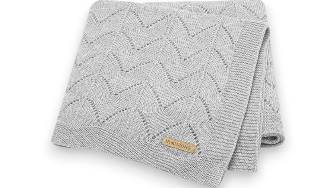 Superweiche Babydecke aus Baumwolle – Strickdecke für Neugeborene, 90 x 70 cm, für Jungen & Mädchen