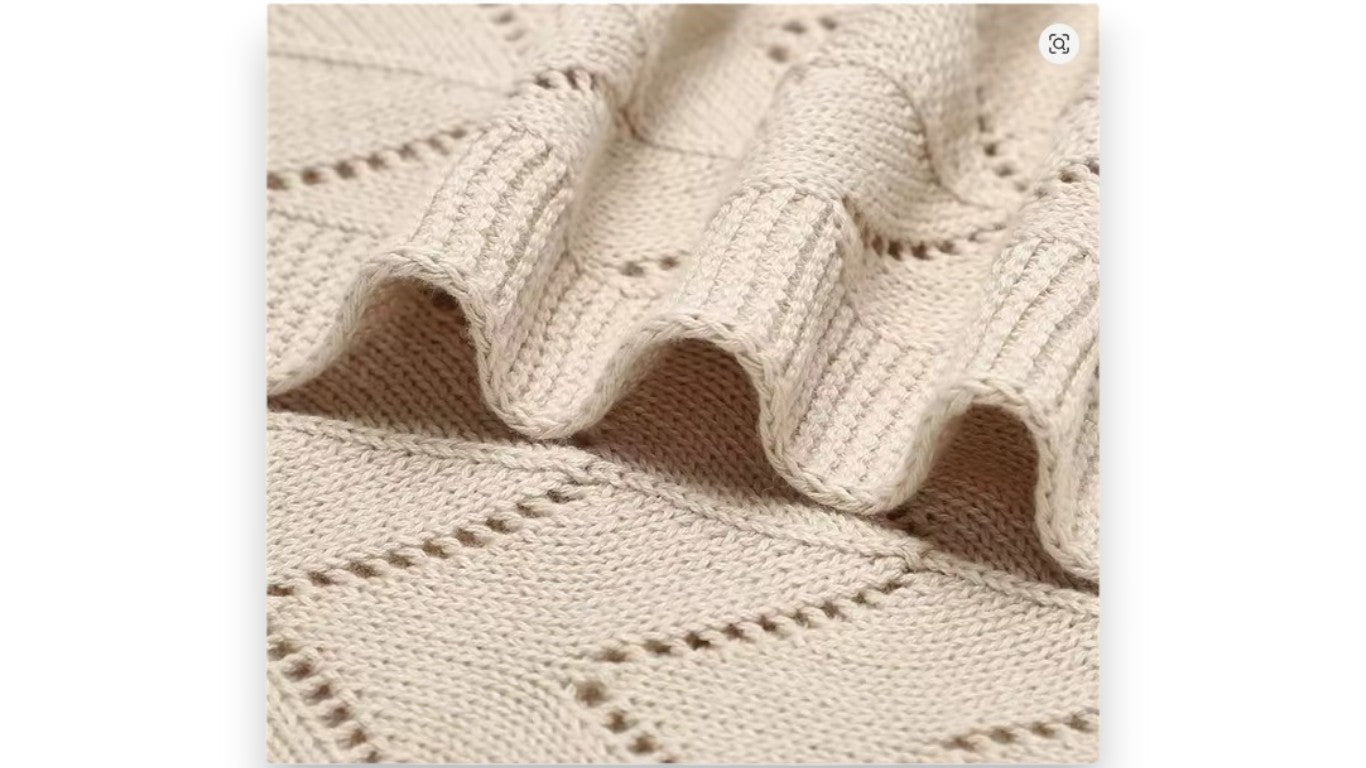 Superweiche Babydecke aus Baumwolle – Strickdecke für Neugeborene, 90 x 70 cm, für Jungen & Mädchen
