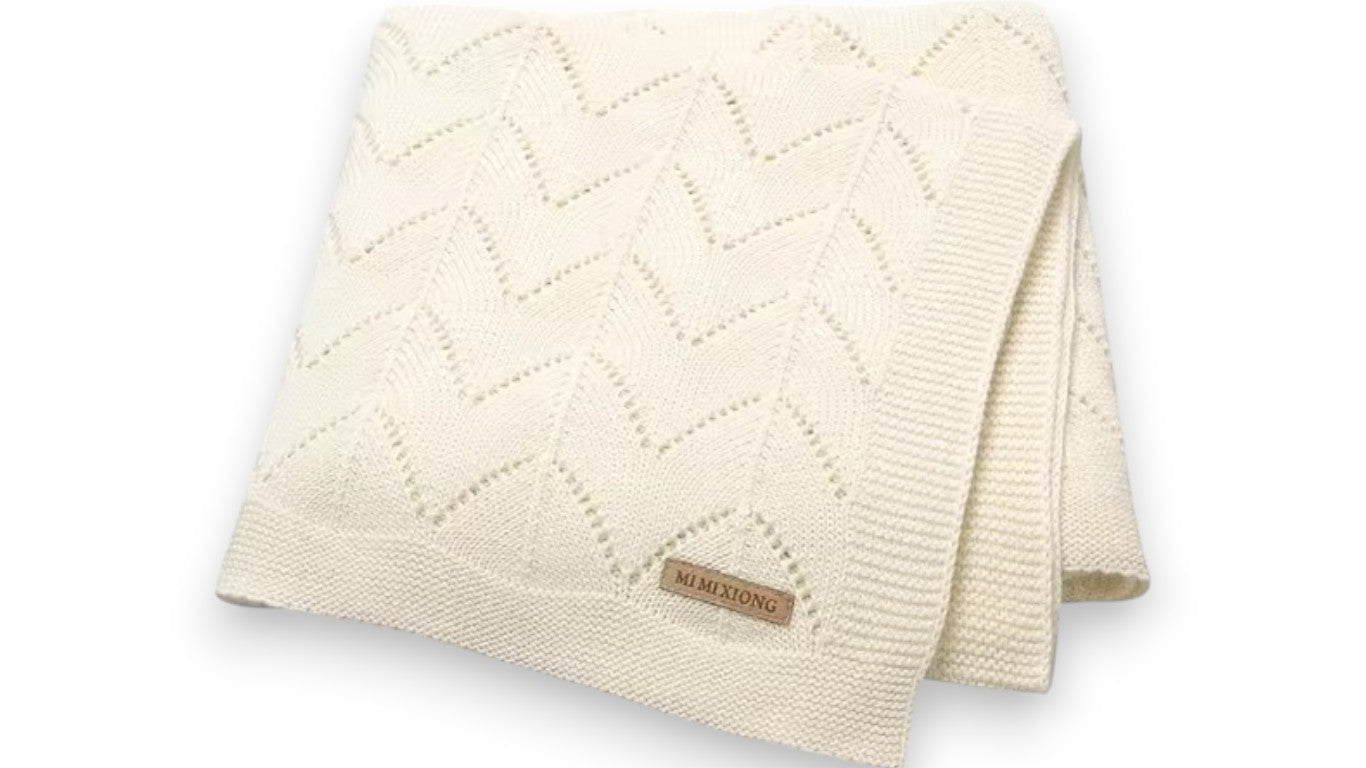 Superweiche Babydecke aus Baumwolle – Strickdecke für Neugeborene, 90 x 70 cm, für Jungen & Mädchen