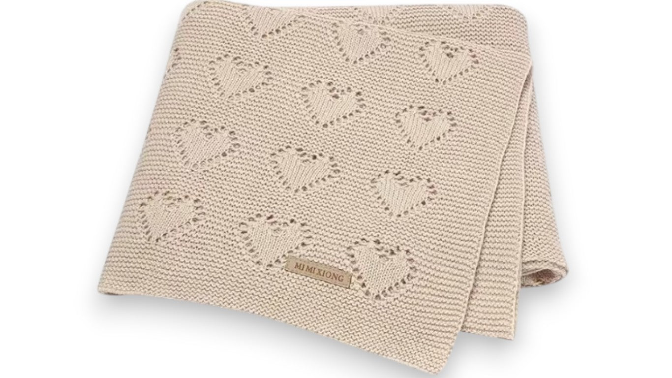 Superweiche Babydecke aus Baumwolle – Strickdecke für Neugeborene, 90 x 70 cm, für Jungen & Mädchen