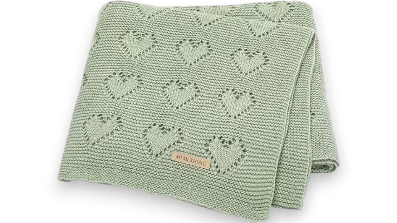 Superweiche Babydecke aus Baumwolle – Strickdecke für Neugeborene, 90 x 70 cm, für Jungen & Mädchen