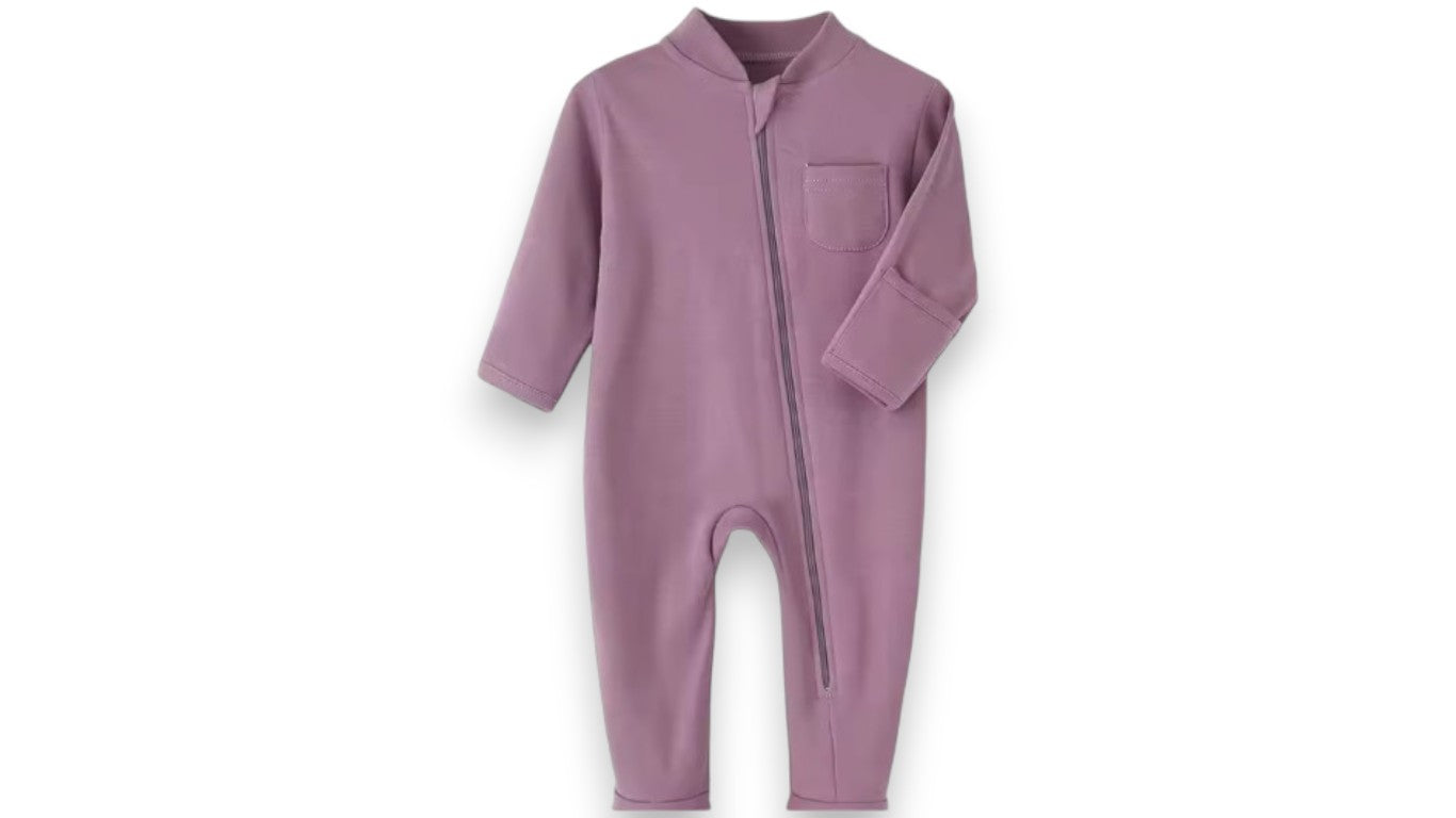 100% Baumwolle Neugeborenen Baby Overall – Einfarbiger Zipper Spielanzug mit Füßen für Jungen & Mädchen, Frühling Bodenkleidung in Verschiedenen Farben