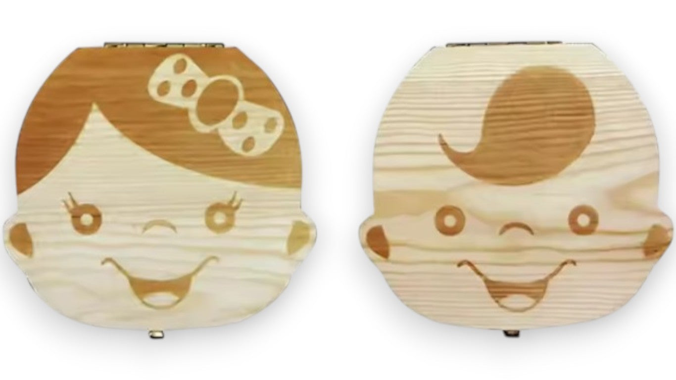 Baby Zahn Box aus Holz – Spanische Zahnaufbewahrungsbox für Kinder zur sicheren Lagerung von Milchzähnen für Jungen und Mädchen
