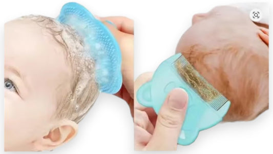 Baby Pflege Zubehör – Weicher Silikon Kamm für Neugeborene, Fetal Kopf Fett Kamm zur Haarreinigung & Kopf-Massage