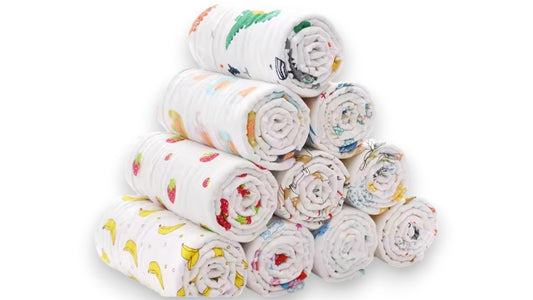 Baumwolle Baby-Badetuch Set – 4 Schichten, Bademantel & Waschlappen für Neugeborene, weich & hypoallergen